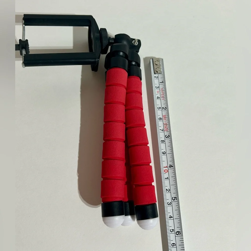 Octopus Adjustable Tripod Stand 3 Legs Flexible Phone Holder Camera Bracket Red